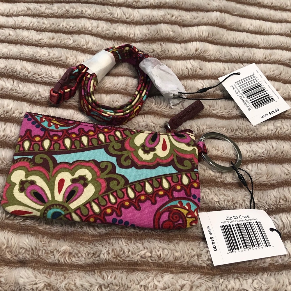 Vera Bradley lanyard and zip ID case